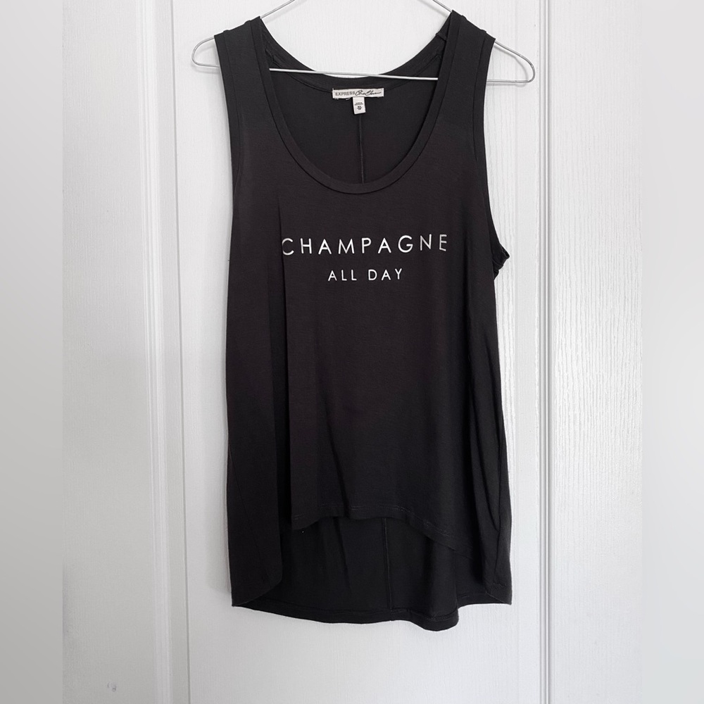 Express charcoal gray tank top - Champagne All Day